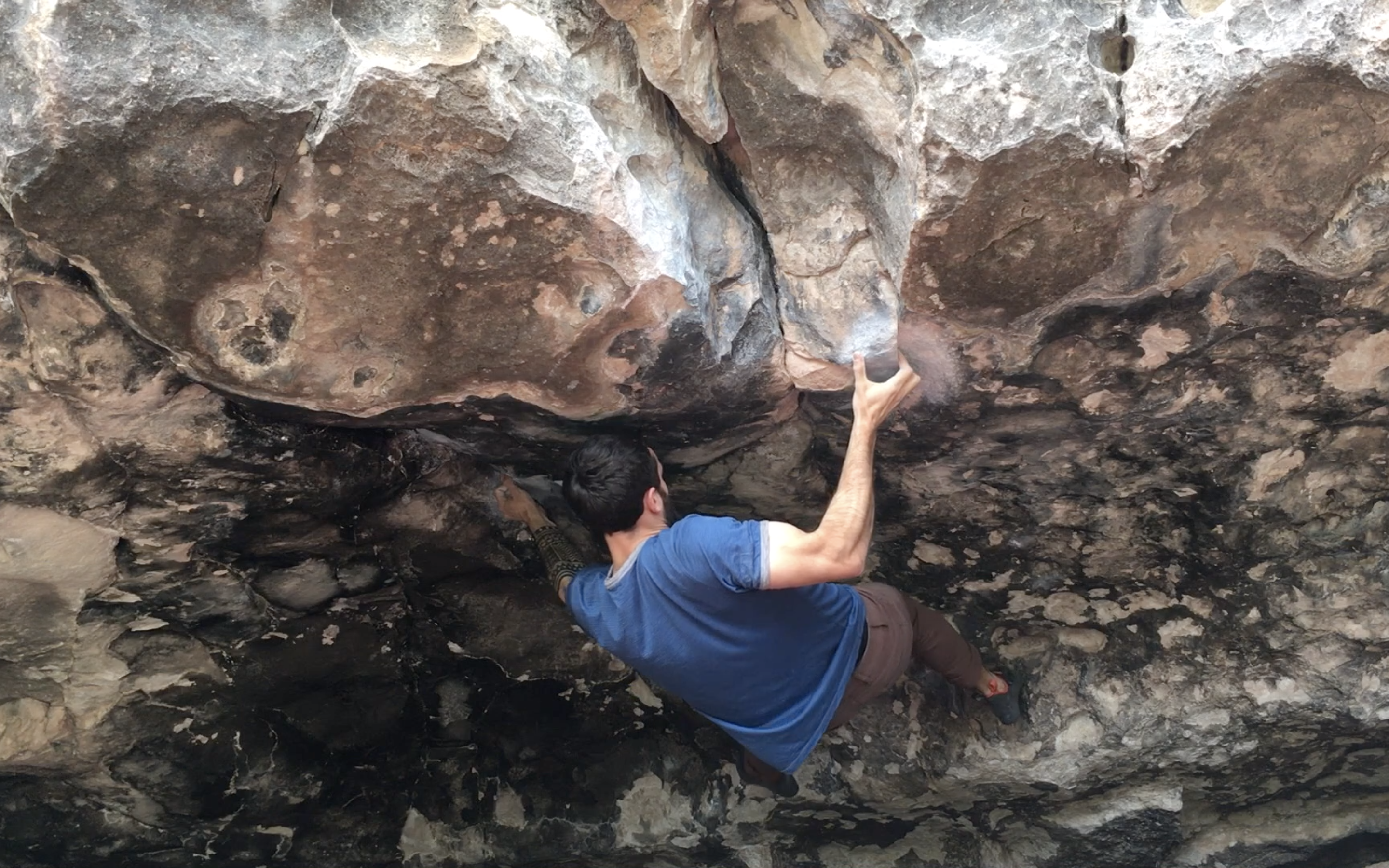 Finally sticking the crux at a boulder at Priest Draw