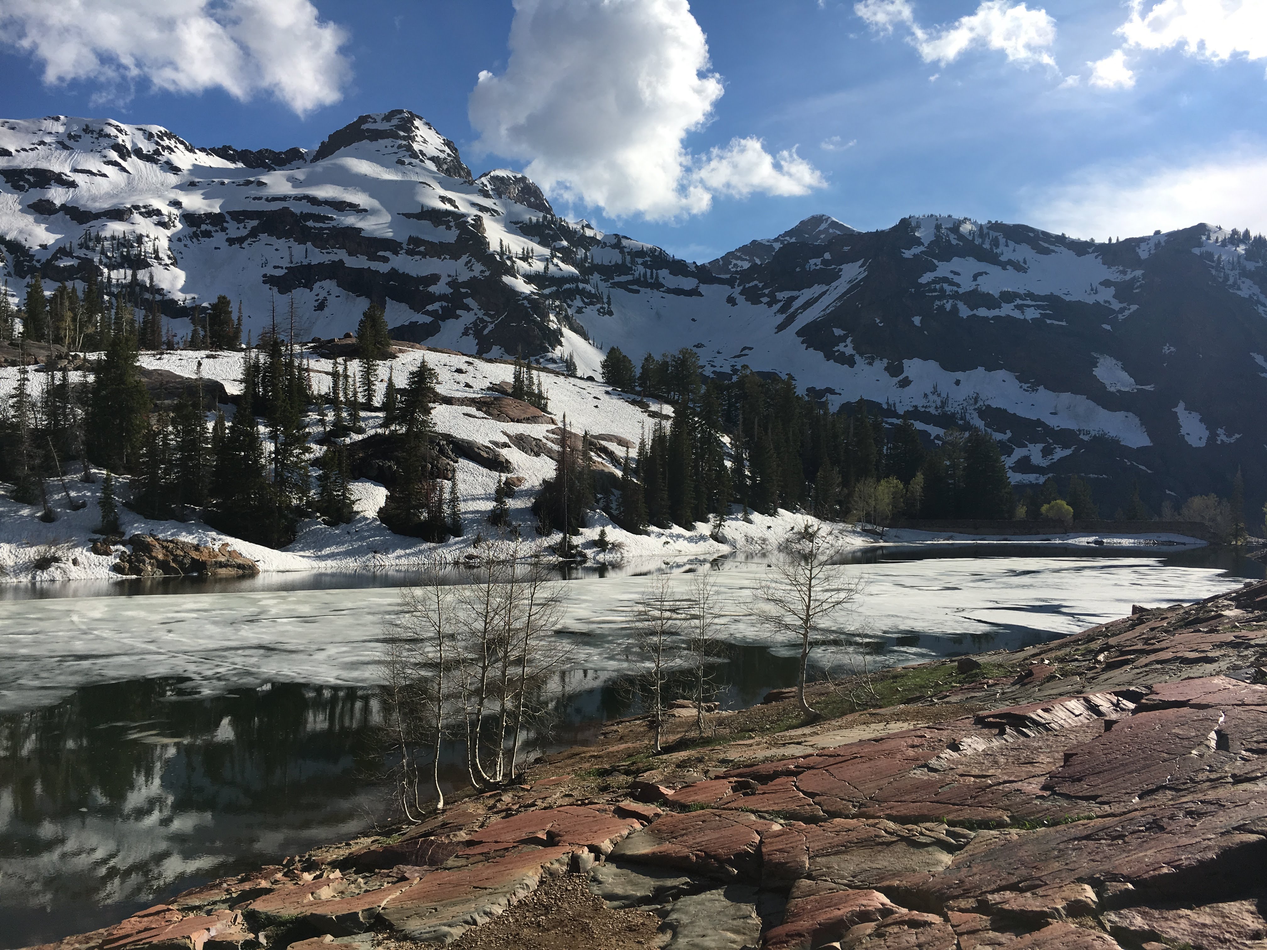 Lake Blanche — the very first hike I did while in SLC. A totally beautiful alpine lake, still partially frozen over and a lot of snow on the trail on the way up.